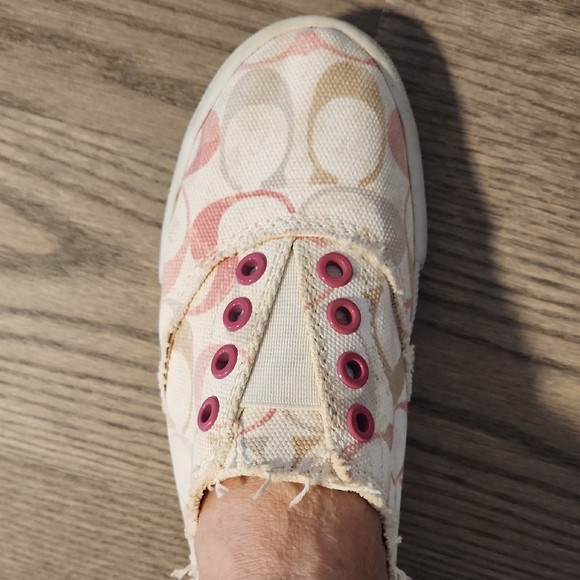 Coach Pink and Cream Slip-On Sneakers - Picture 5 of 9